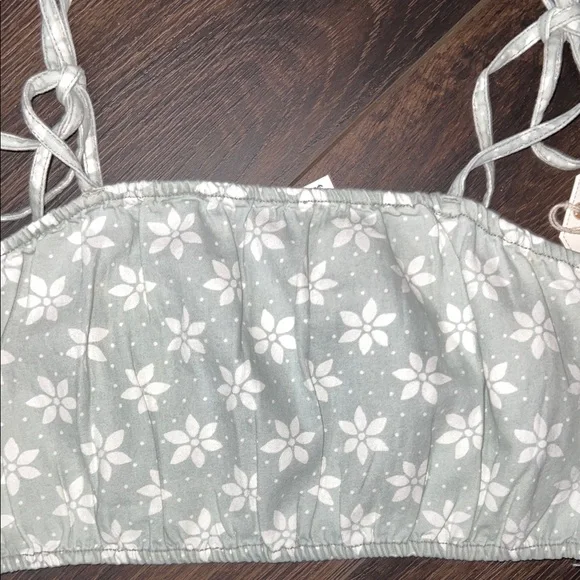 Billabong Wrangler Perfect Pair Floral Daisy Denim Tie Crop Top, Sz: Medium - Picture 3 of 8